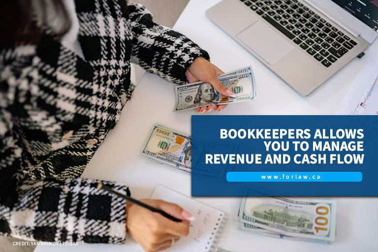 Bookkeepers allows you to manage revenue and cash flow