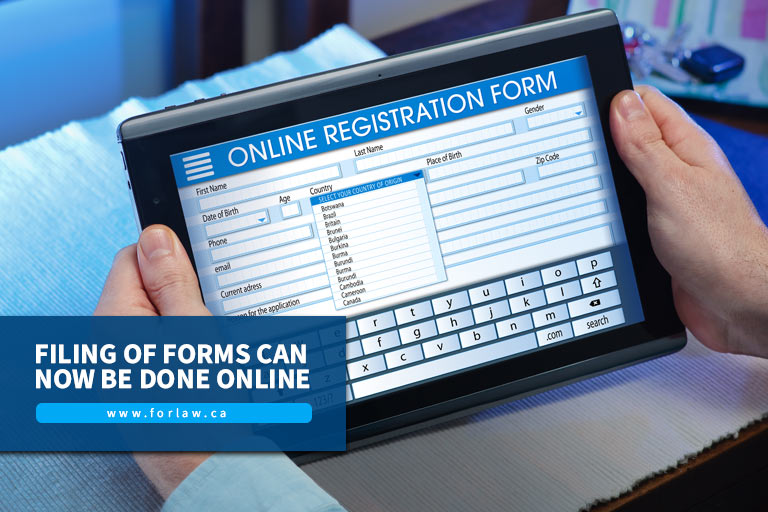 Filing of forms can now be done online
